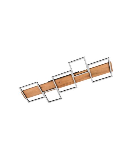 Plafon LED Harper preto fosco madeira e metal 42W 3000K 5.700Lm 622910532