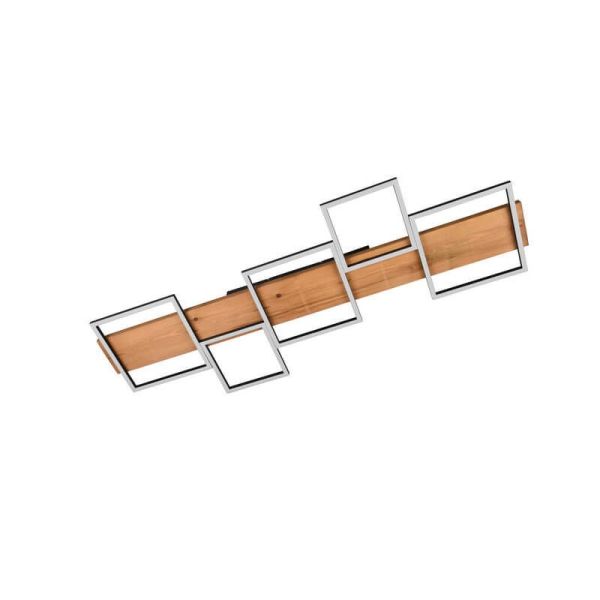 Plafón LED de madera y metal Harper negro mate 42W 3000K 5.700Lm  622910532