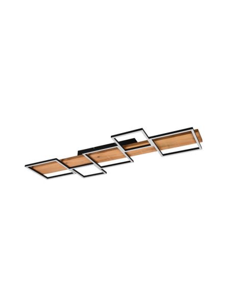 Plafón LED de madera y metal Harper negro mate 42W 3000K 5.700Lm  622910532