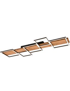 Plafón LED de madera y metal Harper negro mate 42W 3000K 5.700Lm  622910532