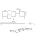 Medidas Plafón LED de madera y metal Harper negro mate 42W 3000K 5.700Lm  622910532