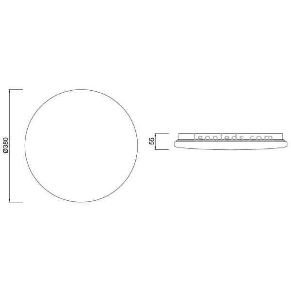 Dimensiones plafón LED 36W Zero II 5942 | LeonLeds Iluminación