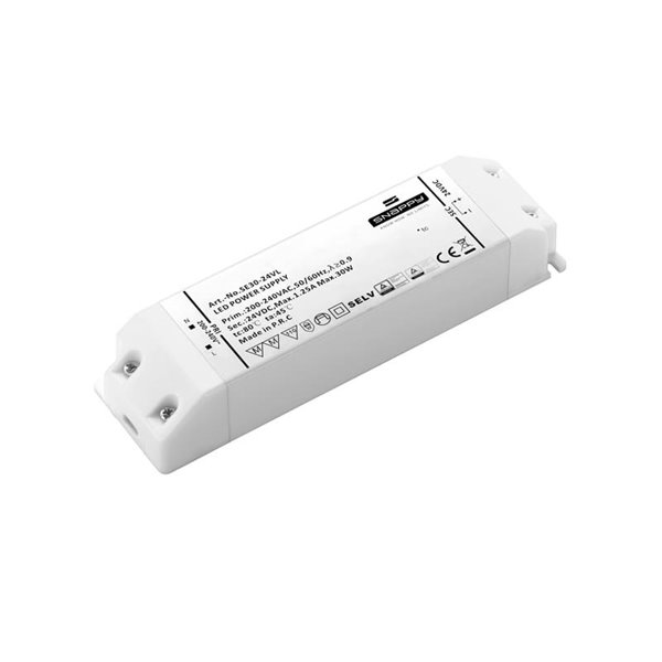 Driver à Tension Constante IP20 24VDC -30W- Blanc, BANDES LED BANDES