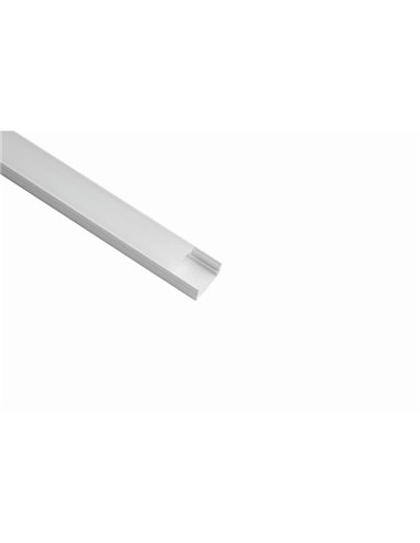 Perfil de alumínio branco para fita de LED 2000*17,1*8,5 mm -FITAS DE LED-