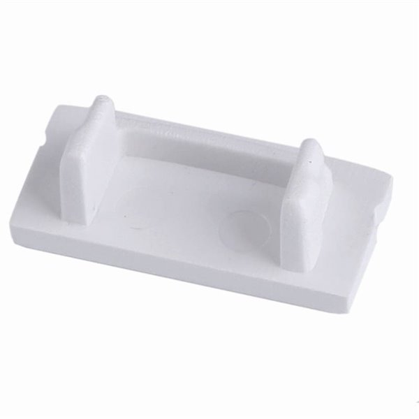 Cache profilé aluminium sans trou blanc 2000 x 17,1 x 8,5 mm - BANDES LED -