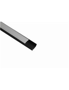 Perfil de alumínio preto para fita de LED 2000*17,1*8,5 mm -FITAS DE LED-