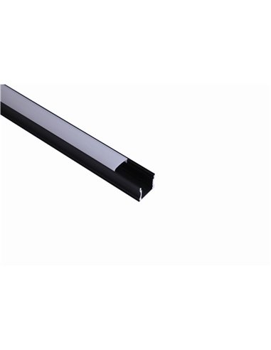 Perfil de alumínio preto 2000*17,1*15,3 mm -TIRAS DE LED-