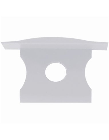 Tampa branca com furo para perfil de alumínio embutido 2000*17,3*15,3mm -TIRAS DE LED-