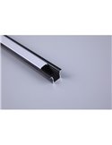 Profilé aluminium encastré noir 2000*17,3*15,3mm -BANDES LED-