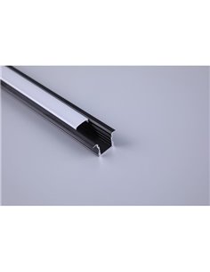 Perfil de aluminio para empotrar negro 2000*17.3*15,3mm -TIRAS LED STRIPS-