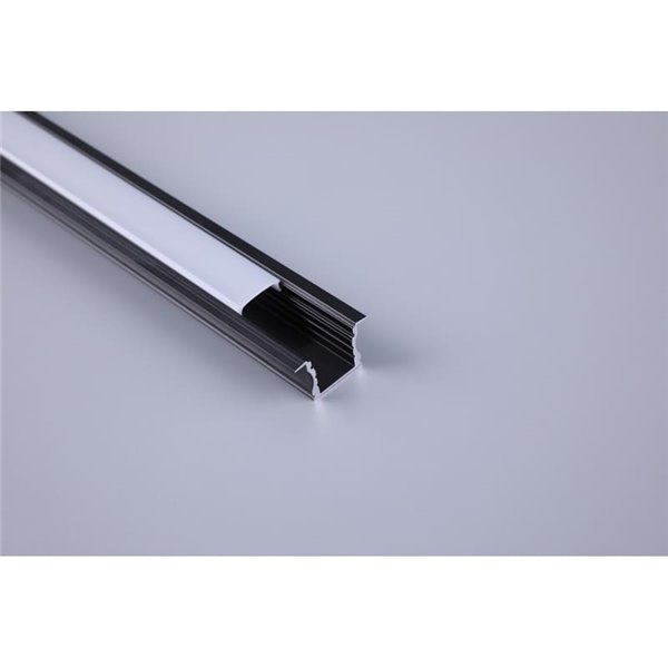 Perfil de aluminio para empotrar negro 2000*17.3*15,3mm -TIRAS LED STRIPS-