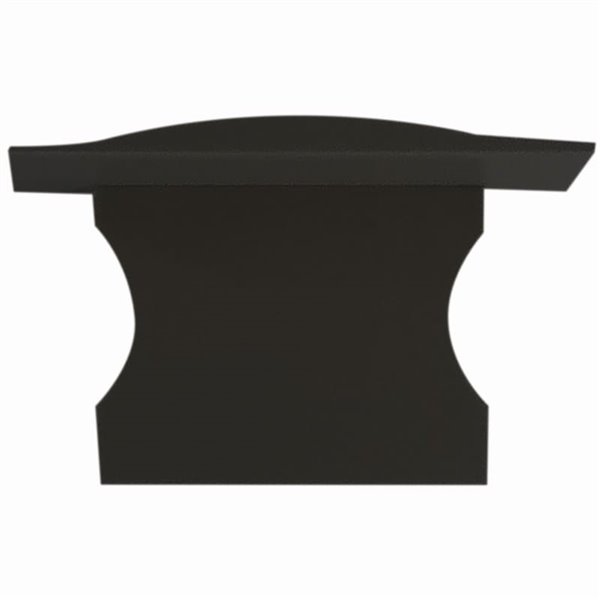 Tampa preta sem furo para perfil de alumínio embutido 2000*17,3*15,3mm -TIRAS DE LED-