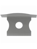 Tampa cinza com furo para perfil de alumínio embutido 2000*17,3*15,3mm -FITAS DE LED-