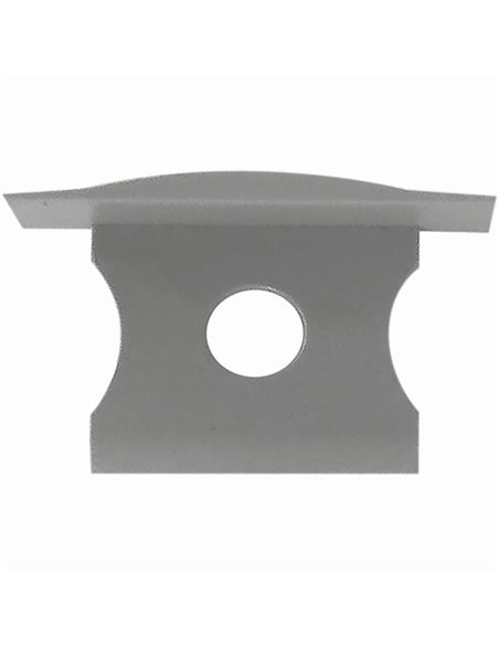Tampa cinza com furo para perfil de alumínio embutido 2000*17,3*15,3mm -FITAS DE LED-