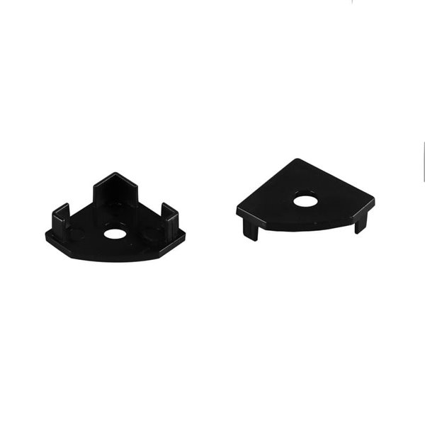Tapa negra con agujero para perfil de esquina 2000*18*18mm -TIRAS LED STRIPS-