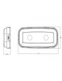 Dimensiones Piloto LED intermitente rectangular 1481 2A 12V 24V Was | LeonLeds