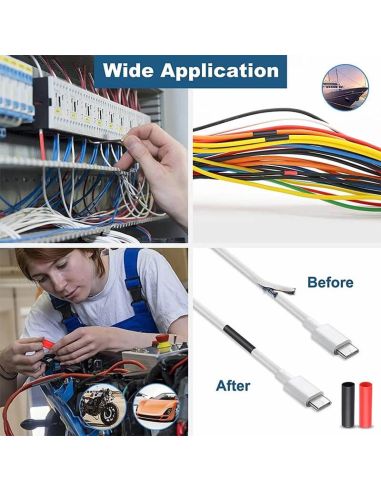 Pack de connecteurs thermorétractables jaunes | Pour câble 4-6 mm2 | 100 unités