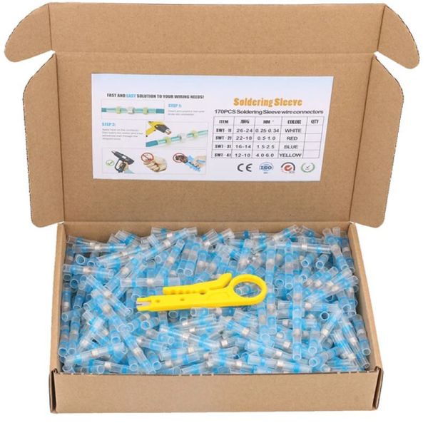 Pack Conector Termorretráctil Azul | Para cable de 1,5-2,5mm2 | 100 Unidades LA7011