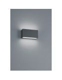 Applique LED rectangulaire TRENT noire allumée