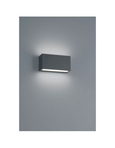Aplique de pared LED rectangular TRENT negro encendido
