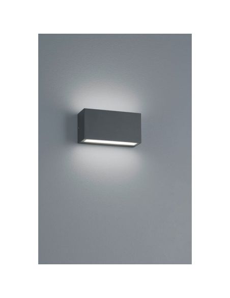 Aplique de pared LED rectangular TRENT negro encendido