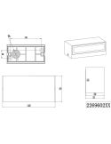 Aplique de pared LED rectangular TRENT blanco medidas