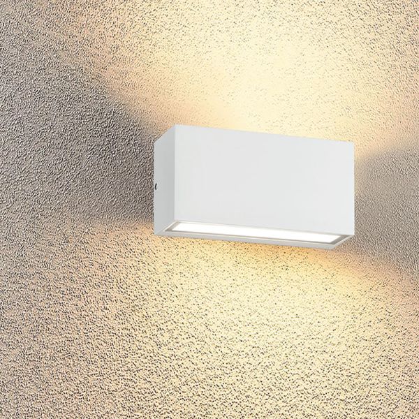 Aplique de pared LED rectangular 14cm TRENT blanco antracita incl.1x9W LED 1100Lm 3000K IP65 uso exterior