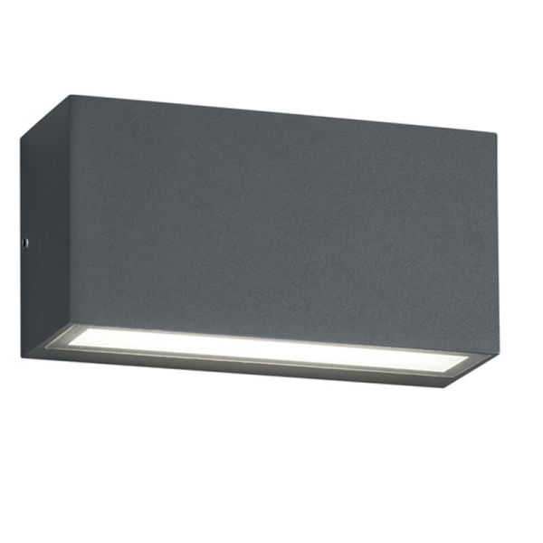 Aplique de pared LED rectangular 14cm TRENT blanco antracita incl.1x9W LED 1100Lm 3000K IP65 uso exterior