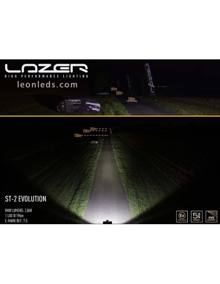Barra de LED Lazer ST2 Evolution 9-32V 23W para Vehículos 4X4 Camiones todoterreno Homologada | LeonLeds