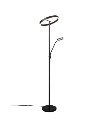 Vue latérale du design stylisé de la lampe WILLIS en noir.