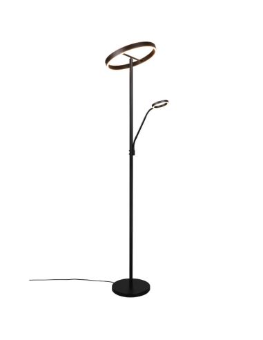 Vue de face du lampadaire LED WILLIS en noir.