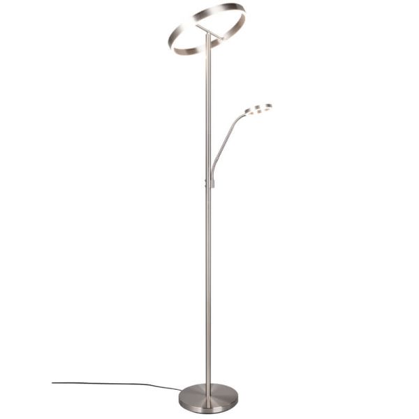 Candeeiro de pé WILLIS LED com acabamento Matte Nickel, design moderno e eficiente.