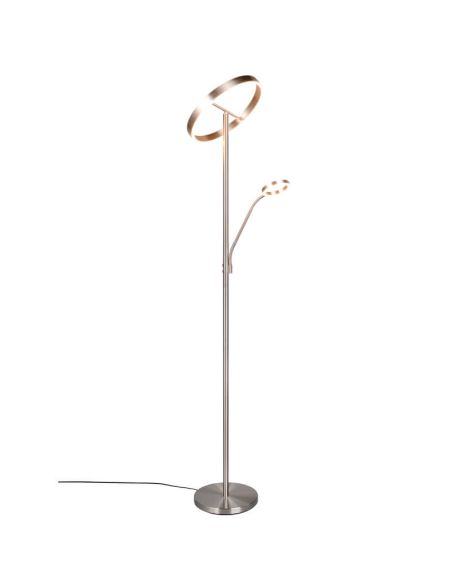 Vista lateral del elegante diseño de la lámpara WILLIS en acabado Nickel Mate.