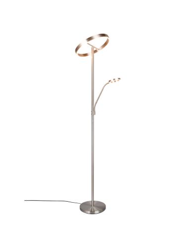 Vue de face du lampadaire LED WILLIS finition Nickel Mat.