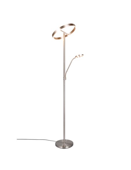 Vue de face du lampadaire LED WILLIS finition Nickel Mat.