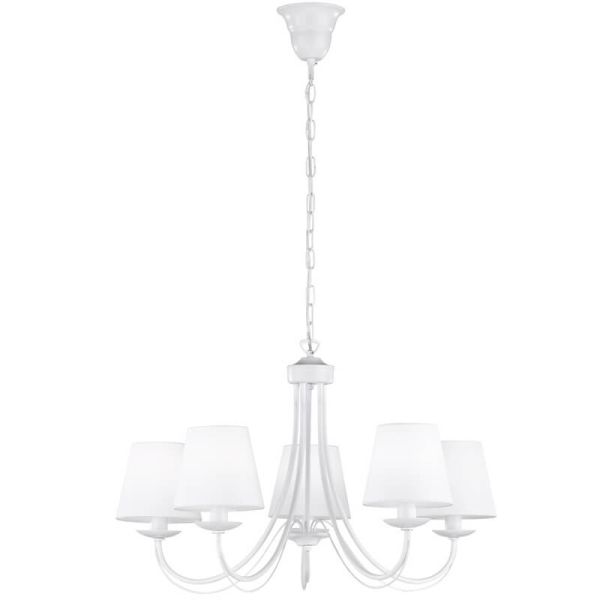 Lámpara blanca de techo clásica 5 luces Cortez Trio Lighting 110600531