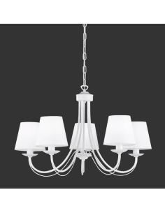 Lámpara blanca de techo clásica 5 luces Cortez Trio Lighting 110600531 2