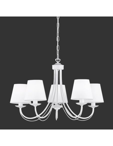 Candeeiro de teto branco clássico 5 luzes Cortez Trio Lighting 110600531