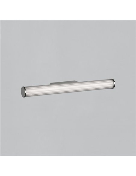 Aplique LED de baño SARA de 60cm de largo Opal/Cromo, 19W 1780lm, IP44, Kelvin 3000K-4000K con Interruptor deslizante