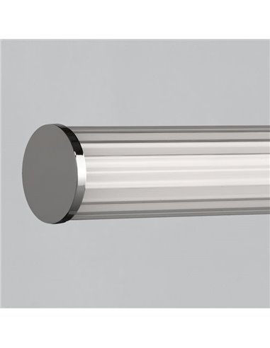 Aplique LED de baño SARA de 60cm de largo Opal/Cromo, 19W 1780lm, IP44, Kelvin 3000K-4000K con Interruptor deslizante