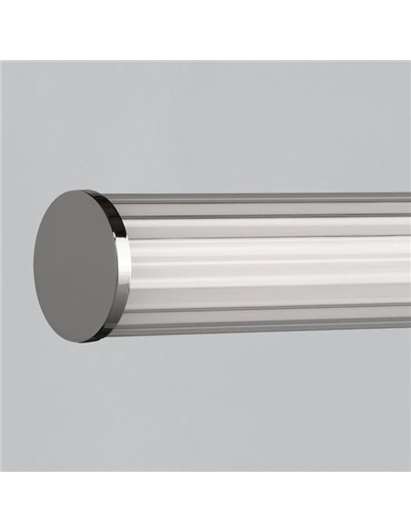 Aplique LED SARA para banheiro, 60cm de comprimento Opala/Cromo, 19W 1780lm, IP44, Kelvin 3000K-4000K com interruptor deslizante