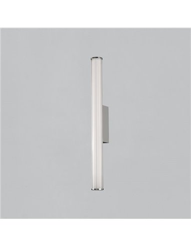 Applique salle de bain LED SARA, 60cm de long Opale/Chrome, 19W 1780lm, IP44, Kelvin 3000K-4000K avec interrupteur coulissant