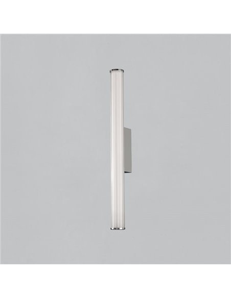 Aplique LED de baño SARA de 60cm de largo Opal/Cromo, 19W 1780lm, IP44, Kelvin 3000K-4000K con Interruptor deslizante