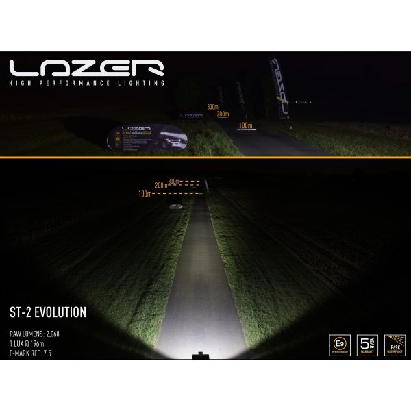 Barra de LED Lazer ST2 Evolution 9-32V 23W para Vehículos 4X4 Camiones todoterreno Homologada | LeonLeds
