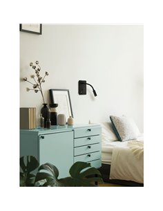 Lecteur d'applique murale LED SENDA 3W 3000K 285lm blanc texturé, orientable, avec interrupteur, avec USB et USBC 2