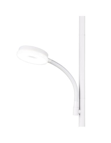 Brazo ajustable para iluminación focalizada en la lámpara de pie SPECTER blanca.