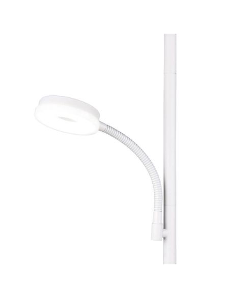 Brazo ajustable para iluminación focalizada en la lámpara de pie SPECTER blanca.