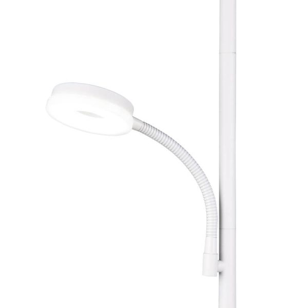 Brazo ajustable para iluminación focalizada en la lámpara de pie SPECTER blanca.
