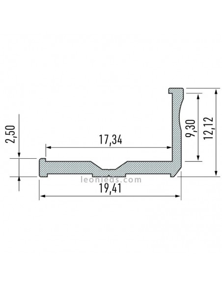 Profilé en aluminium pour surface d'angle -Type E- 2M | leonleds