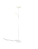 Vista frontal de la lámpara de pie LED SPECTER en blanco, ideal para hogares modernos.